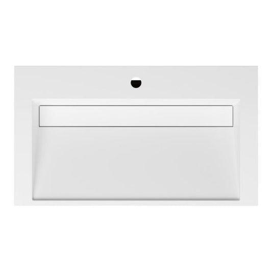 Badezimmermöbel-Set Base Light Oak mit Deluxe-Waschbecken 80 cm mit Hahnloch