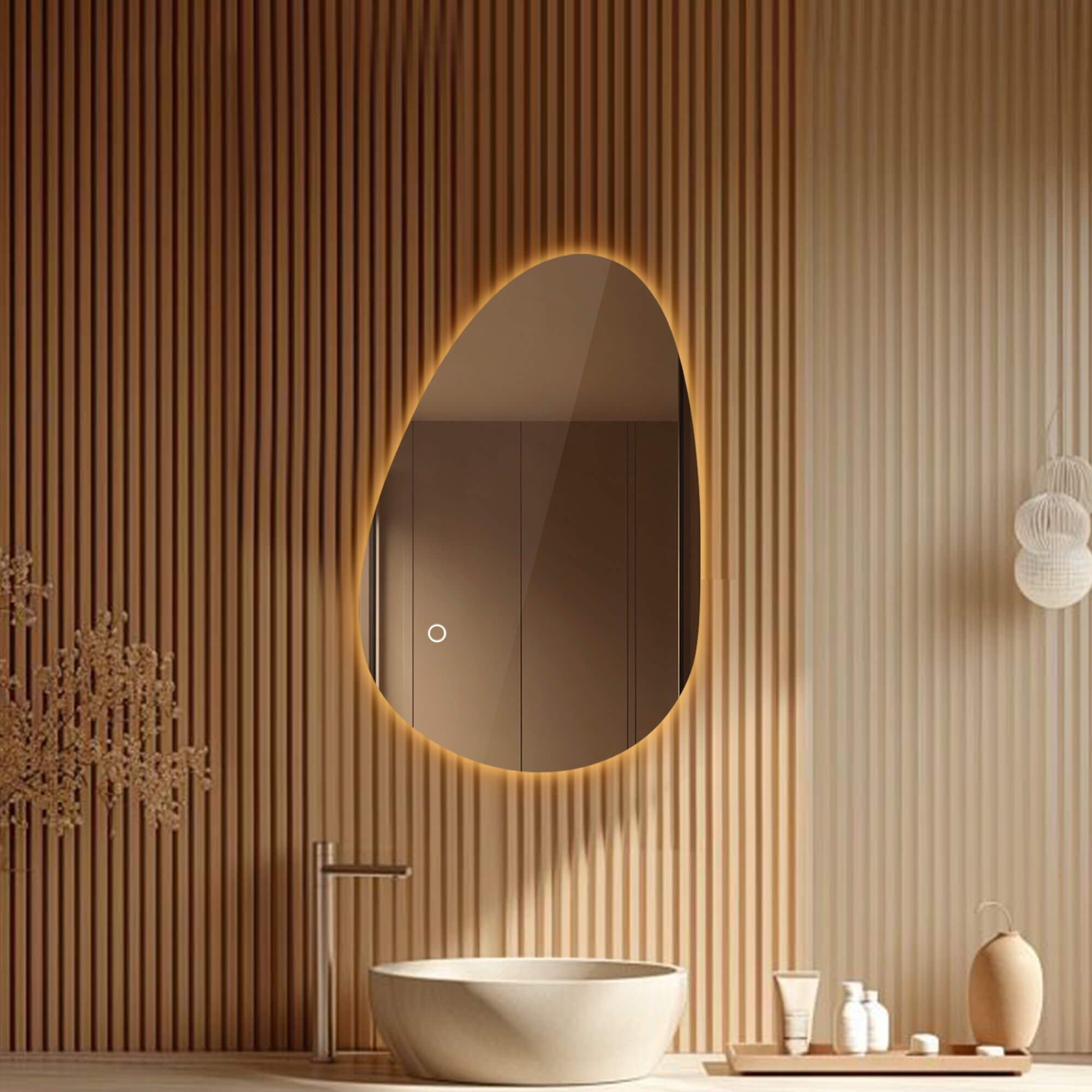 SIRHONA LED Miroir de Salle de Bain 90 x 70 cm Éclairage Anti-buée Miroir de Salle de Bains SIRHONA LED Miroir de Salle de Bain 90 x 70 cm Éclairage Anti-buée Miroir de Salle de Bains