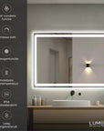 badkamerspiegel met anti-condens functie en dimbaar licht