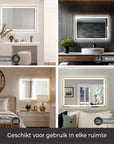 Moderne design spiegel met indirecte verlichting en verwarming