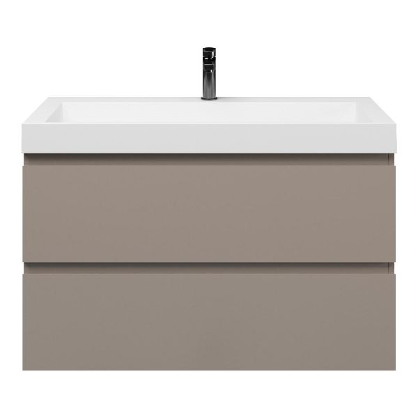 Bathroom furniture set Base Taupe with Deluxe washbasin 100 cm with tap hole 