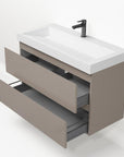Bathroom furniture set Base Taupe with Deluxe washbasin 100 cm with tap hole 