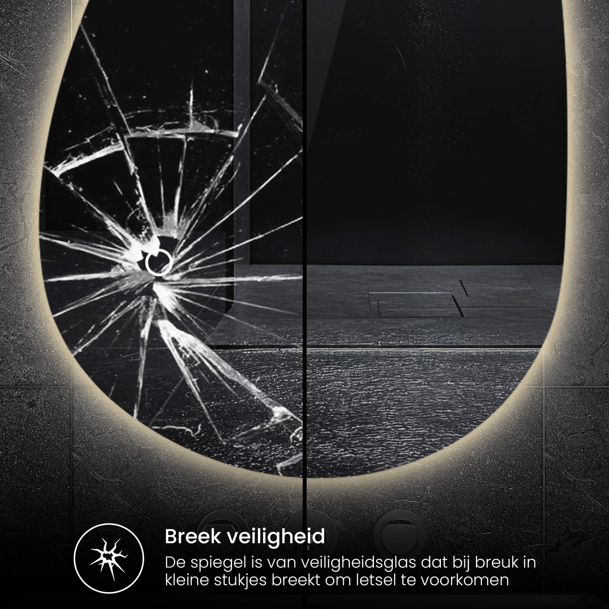 veilige badkamerspiegel