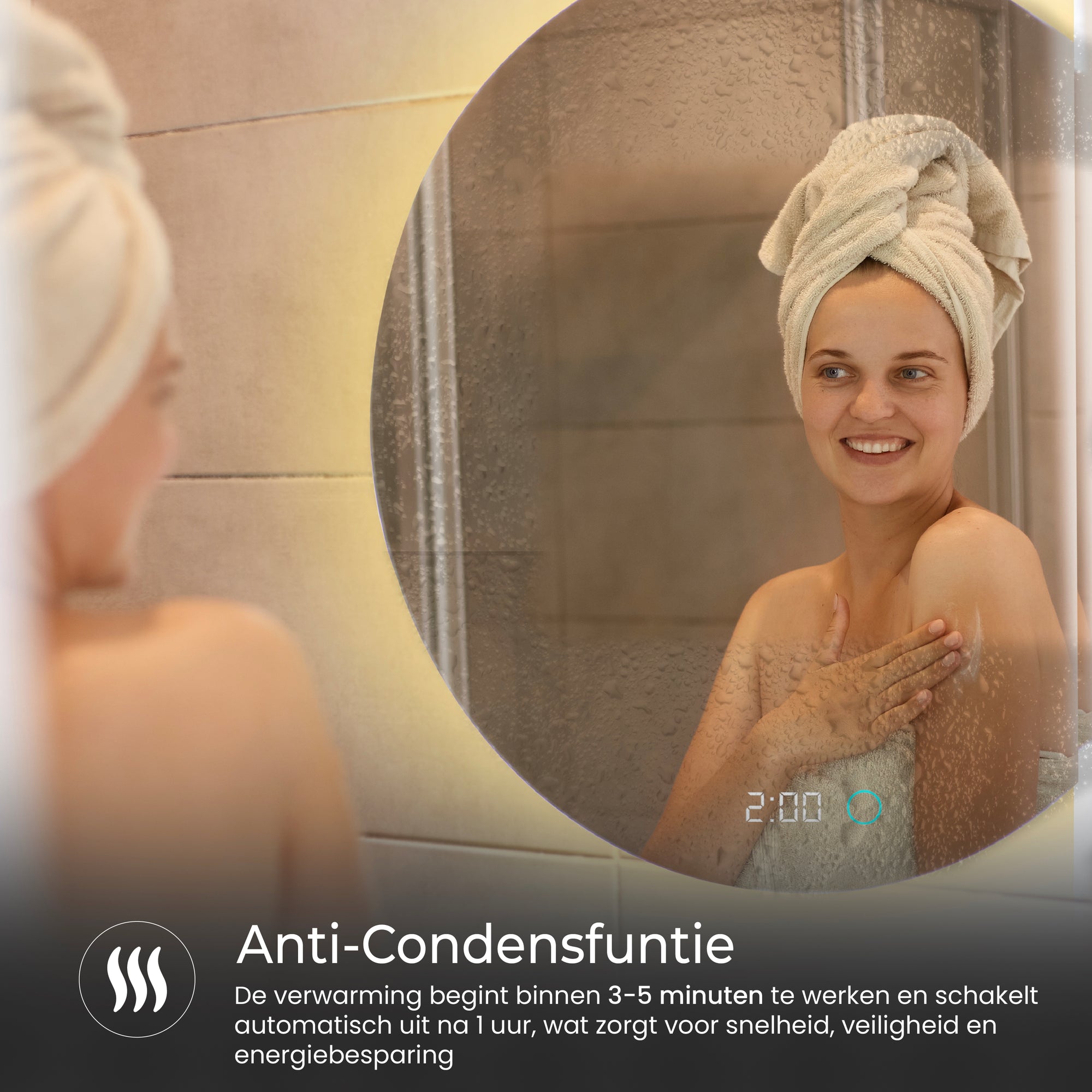 badkamerspiegel met anti-condens
