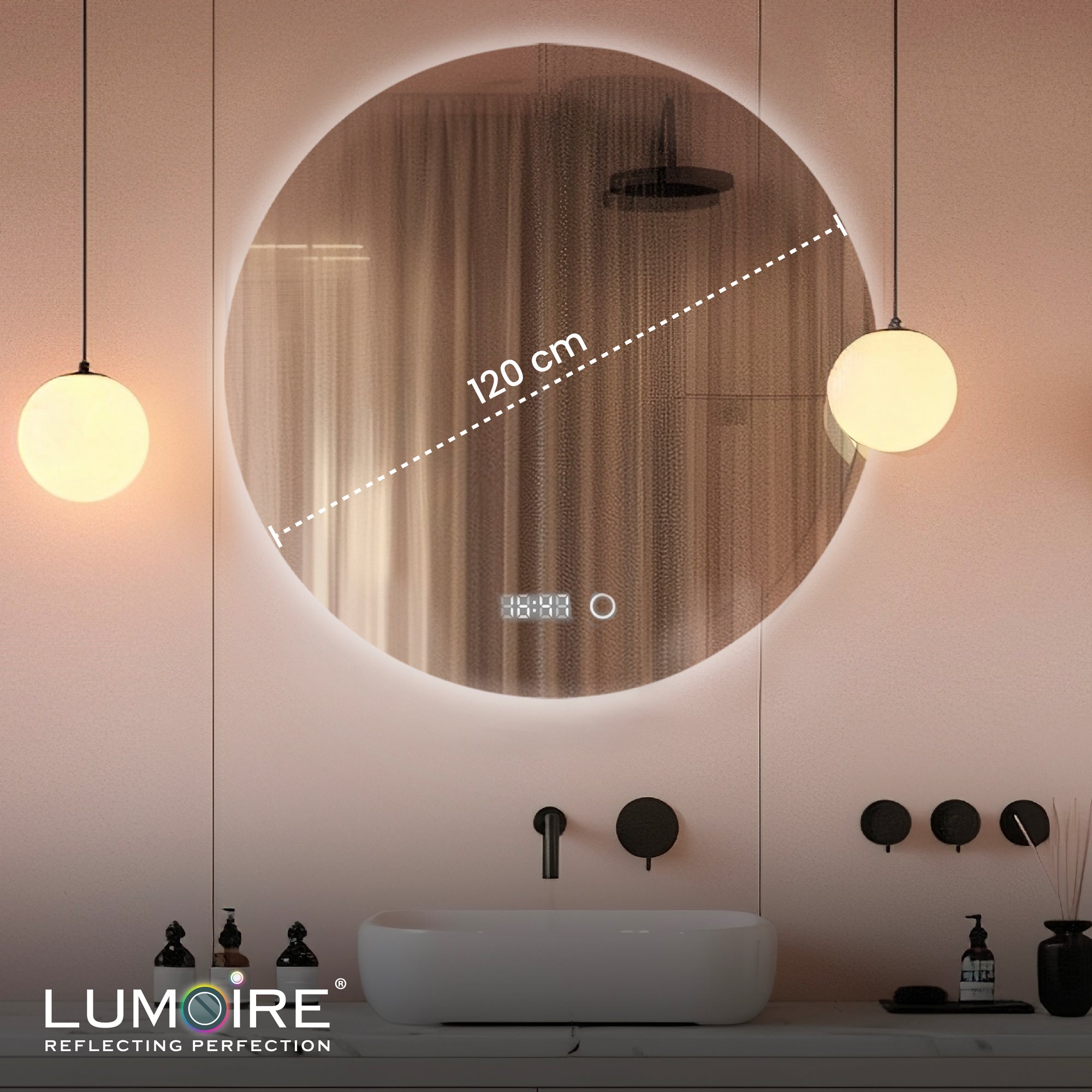 ronde badkamerspiegel 120cm