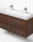 Bathroom furniture set Base Walnut with Deluxe washbasin 120 cm with 2 tap holes 
