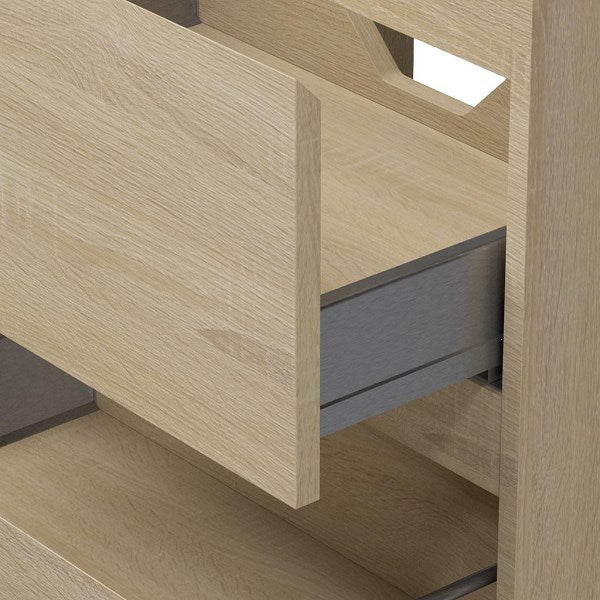 Bathroom furniture set Base Light Oak with Deluxe washbasin 100 cm with tap hole 