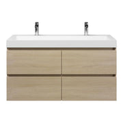 Bathroom furniture set Base Light Oak with Deluxe Washbasin 120 cm with 2 tap holes 