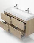 Bathroom furniture set Base Light Oak with Deluxe Washbasin 120 cm with 2 tap holes 
