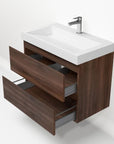 Bathroom furniture set Base Walnut with Deluxe washbasin 80 cm with tap hole 