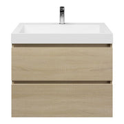 Bathroom furniture set Base Light Oak with Deluxe washbasin 80 cm with tap hole 