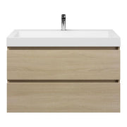 Bathroom furniture set Base Light Oak with Deluxe washbasin 100 cm with tap hole 