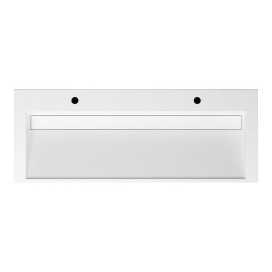 Badezimmermöbel-Set, Unterbau mattschwarz, mit Deluxe-Waschbecken 120 cm mit 2 Hahnlöchern 