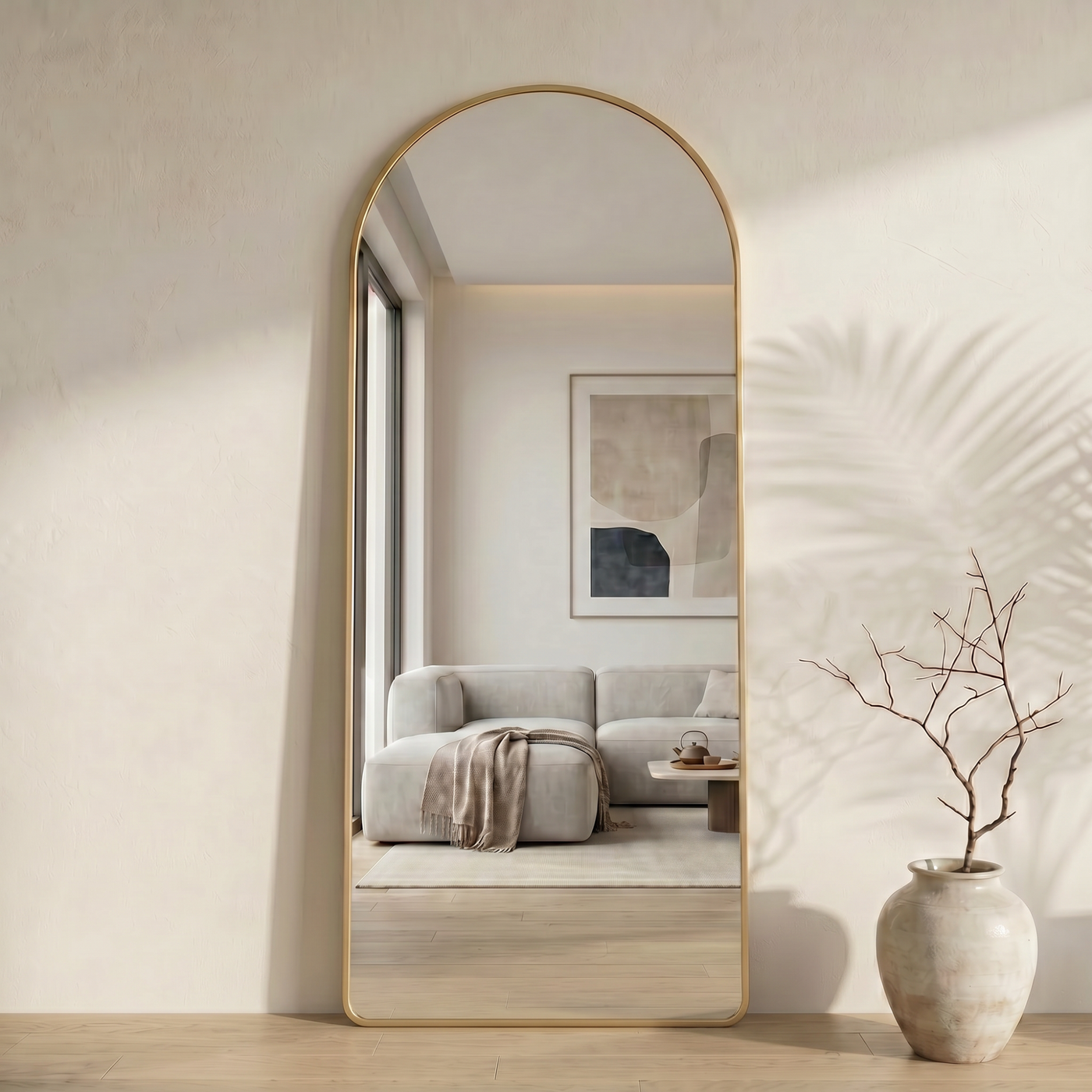 Milano Passpiegel Goud 180x80 CM - Boogvormig