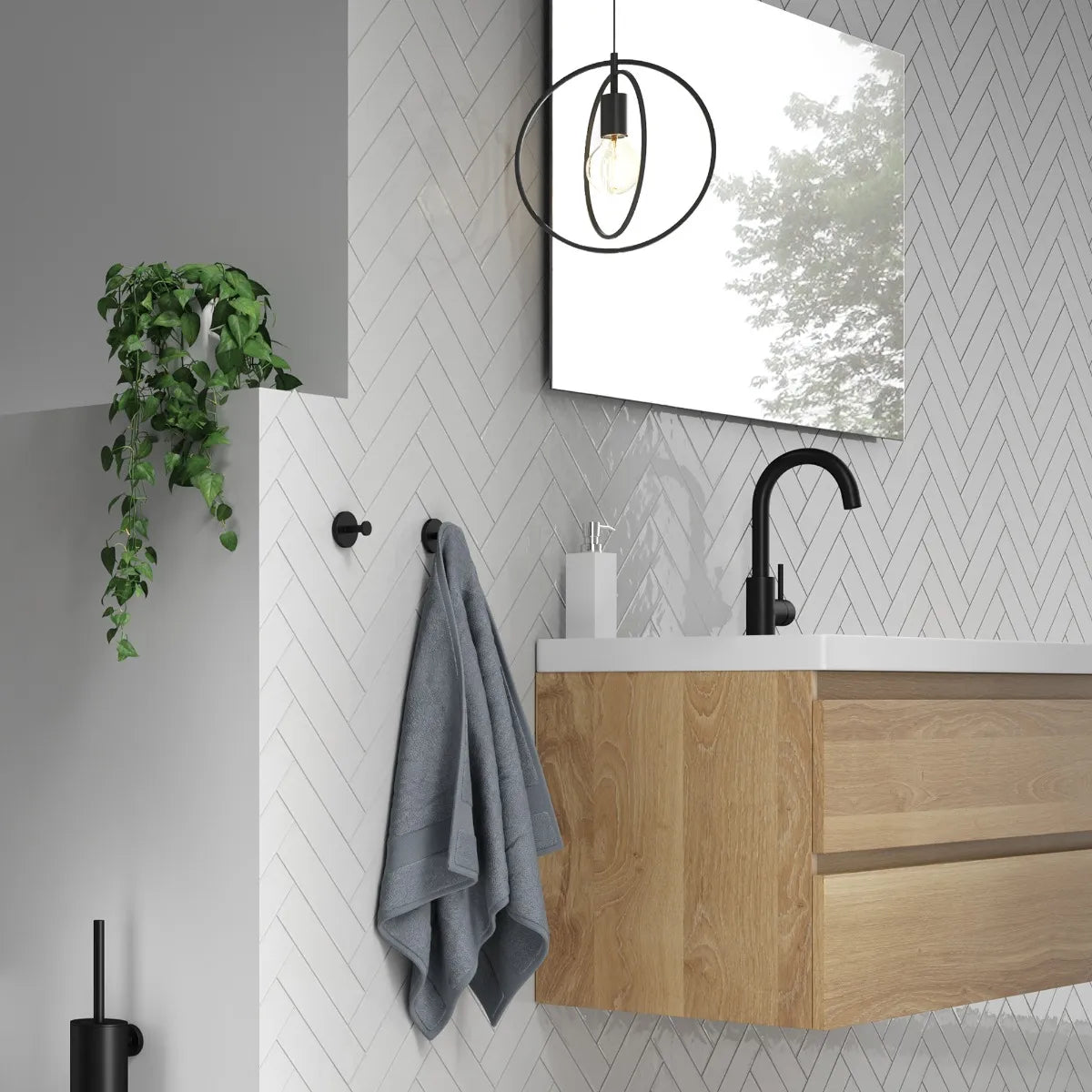 handdoekhaken mat zwart