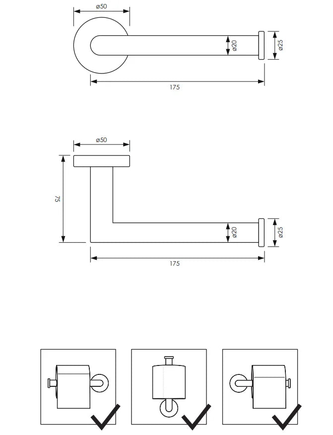 Toilettenpapierhalter – Mattschwarz