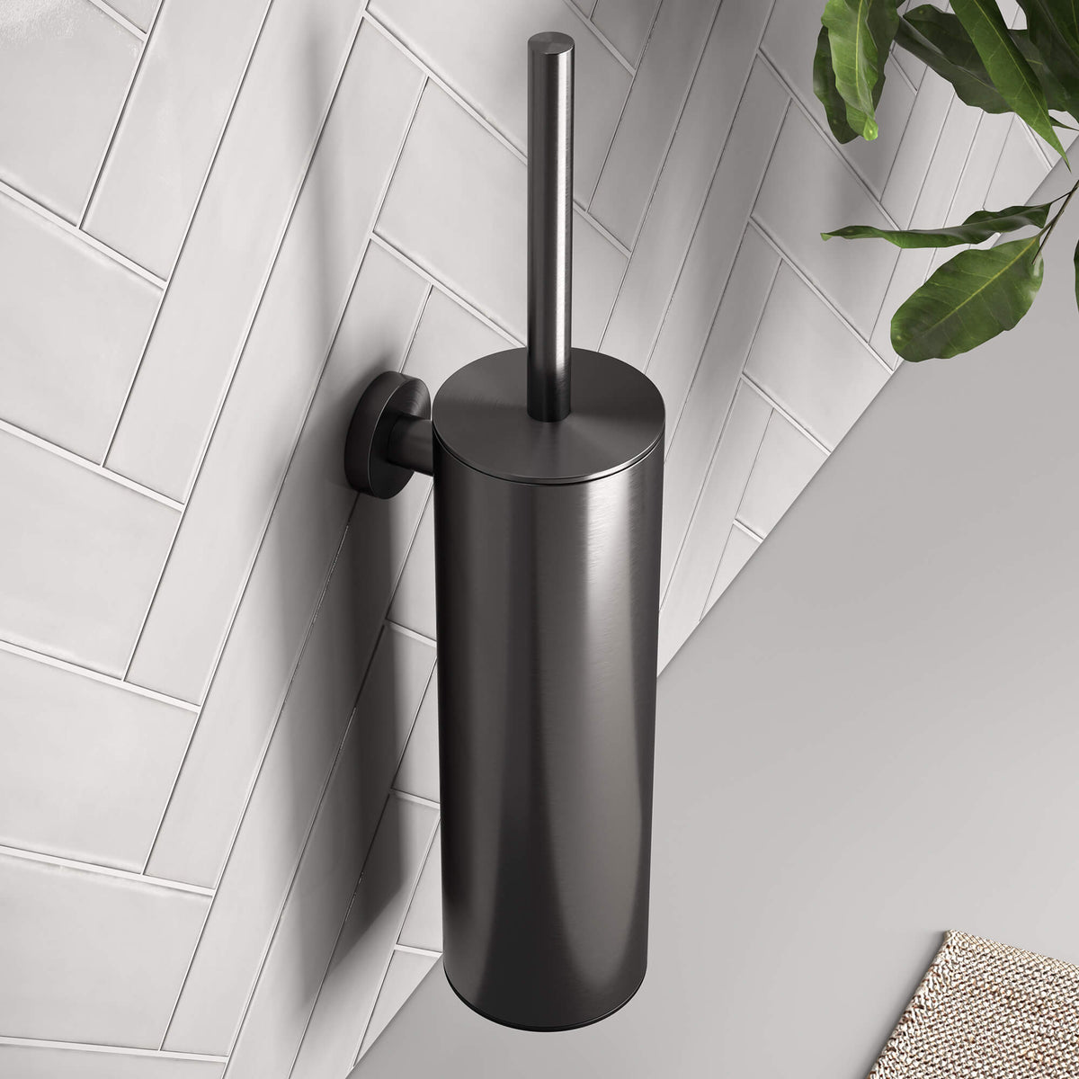 Toilet brush set - Gun Metal 