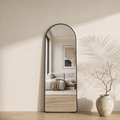 Milano Passpiegel Zwart 160x60 CM - Boogvormig